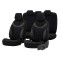 Set huse scaune din piele si textil compatibile Dacia Sandero Stepway (2020-2025) Negru+Albastru