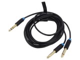 Cablu Audio Jack 6,3mm Stereo 2m Negru