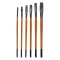 Set Pensule Pictură, Model Necunoscut, M&acirc;ner Lemn, V&acirc;rf Nylon, Culoare Maro-Negru, 6 Bucăți