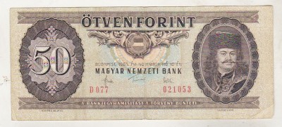 bnk bn Ungaria 50 forint 1983 circulata foto