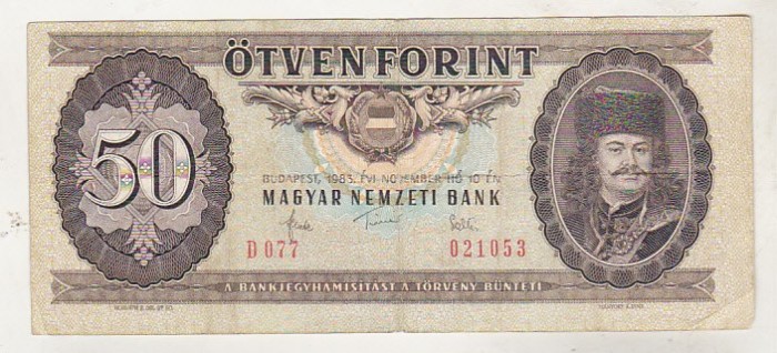 bnk bn Ungaria 50 forint 1983 circulata