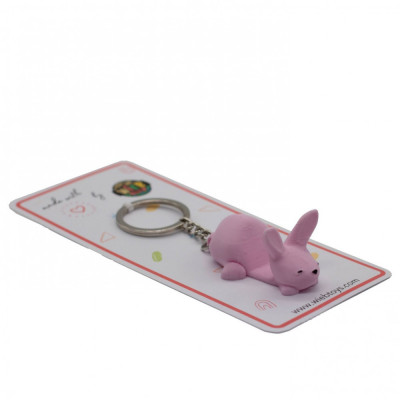 Bunny keychain phone stand - Pink foto