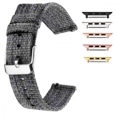 Curea material textil, compatibila cu Apple Watch 9|8|7|6|5|4|3|2|1 Series, 49mm|45mm|44mm|42mm, Grainsboro Gray foto