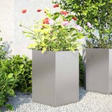 VidaXL Jardiniere grădină 2 buc. 46x40x45cm oțel inoxidabil hexagonală