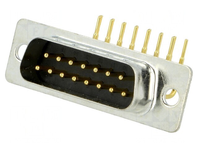 Conector D-Sub 15 PIN Tată 90&deg; PCB THT 5A