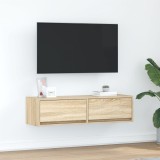 VidaXL Raft TV Stejar Sonoma 100x31x25,5 cm Lemn prelucrat