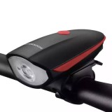 Cumpara ieftin Lanterna bicicleta cu acumulator si sonerie, impermeabila IPX5, 250 lm, 1200 mAh, rosu