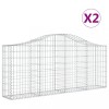Cosuri gabion arcuite 2 buc, 200x30x80/100cm, fier galvanizat