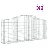 Cumpara ieftin Cosuri gabion arcuite 2 buc, 200x30x80/100cm, fier galvanizat
