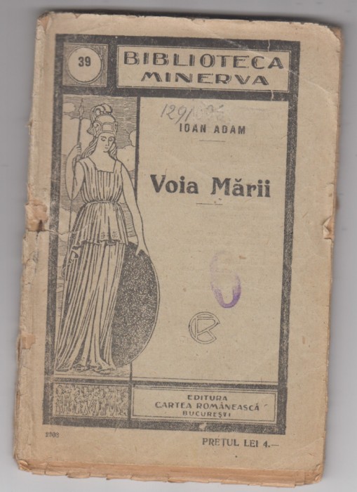 myh 620 - Biblioteca minerva - 39 - Voia marii - Ioan Adam