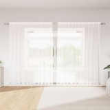Cortina Dantela Alba 300x240cm vidaXL Poliester Perdea Semitransparenta Montare Usoara Interior