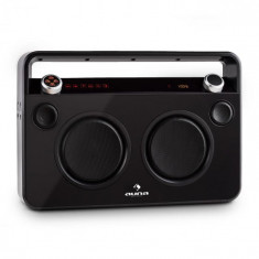 Auna Bebop Ghettoblaster, negru, bluetooth USB AUX MIC foto