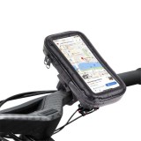Suport husa telefon mobil eMazing pentru bicicleta si motocicleta, rezistent apa si socuri, touchscreen, 360 rotativ, negru, marime L &le; 5.5 inch