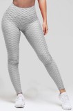 Colanti Sport Dama Talie Inalta Butt-Lifting Push-Up Gri Texturati Yoga Pants