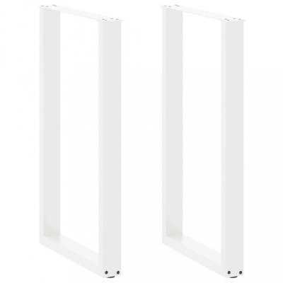 vidaXL Picioare de masă de bar &amp;icirc;n formă de U, 2 buc., alb, 60 x (100-101) cm, oțel 4013237 foto
