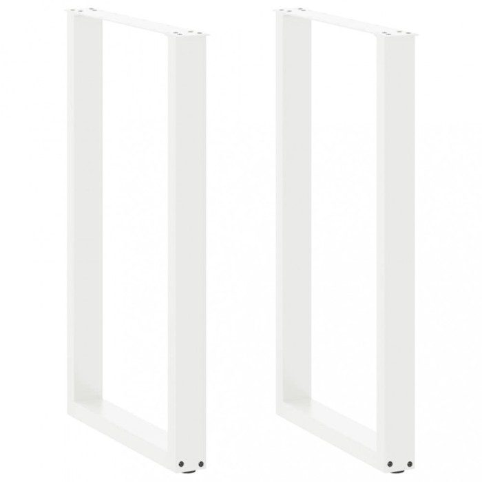 vidaXL Picioare de masă de bar &icirc;n formă de U, 2 buc., alb, 60 x (100-101) cm, oțel 4013237