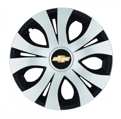 Set 4 Capace Roti Top Gri-Negru R14, Compatibil Cu Chevrolet foto