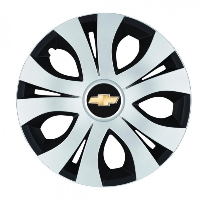 Set 4 Capace Roti Top Gri-Negru R14, Compatibil Cu Chevrolet