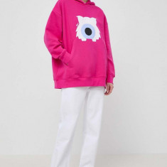 Karl Lagerfeld bluza x Darcel Disappoints femei, culoarea roz, cu glugă, cu imprimeu