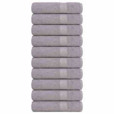 vidaXL Prosoape de baie 10 buc Gri 100x150 cm 360 g/m&sup2; 100% bumbac