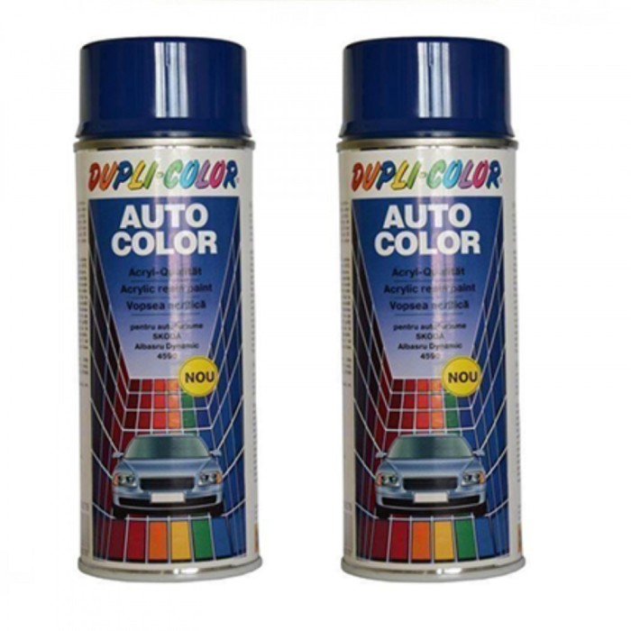 Pachet 2 x Vopsea Spray Auto Skoda Albastru Dynamic 4590 Dupli-Color 400 ml
