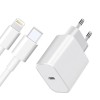 Incarcator pentru orice model de Phone si Pad, cablu Lightning - usb c si adaptor 20W, PriStyle