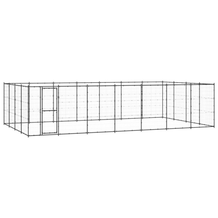 vidaXL Padoc pentru c&acirc;ini de exterior, 33,88 m&sup2;, oțel