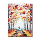 Tablou pictat manual, Impreuna pentru totdeauna, 40x30cm ulei pe panza in cutit efect 3D, gata de agatat pe perete