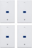 Set de 4 panouri cu porturi pentru fibra optica SC SMF/MMF 10Gtek, 1 port, plastic, alb/albastru, 11,5 x 7 cm