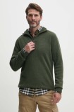 Barbour pulover de lana barbati, culoarea verde, light, cu turtleneck