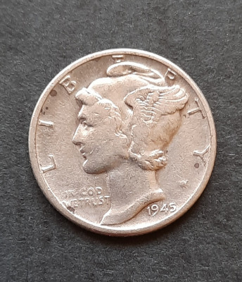 1 Dime 1945 &amp;quot;Mercury Dime&amp;quot;, USA - G 4244 foto