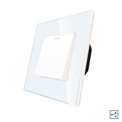 Intrerupator Simplu Cap Cruce Mecanic LUXION cu Rama din Sticla SmartElectro IntelligentHouse foto