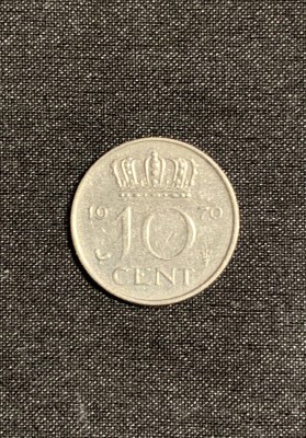 Moneda 10 cenți 1970 Olanda foto