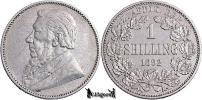1892, 1 Shilling - Johannes Paulus Kruger - Republica Sud-Africană foto