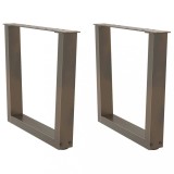 VidaXL Picioare pentru măsuță de cafea &icirc;n formă de V, 2 buc., oțel natural, 60 x (42-43,3) cm 4012635