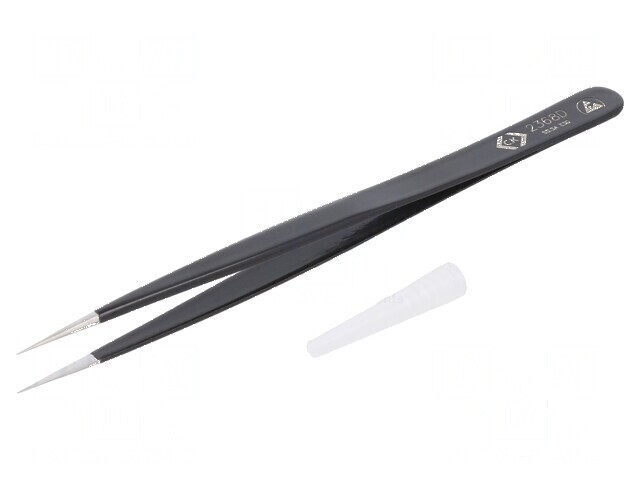 Pensetă ESD cu v&acirc;rf ascuțit, lungime 140mm