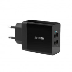 Incarcator de retea Anker 24W 2 porturi USB PowerIQ Negru foto