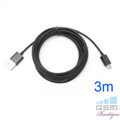 Cablu Incarcare SI Sincronizare Date Samsung Galaxy M10 MicroUSB 3m Negru foto