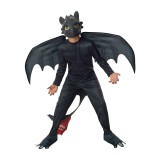 Costum dragon Toothless Night Fury pentru copii 5-7 ani 110-122 cm