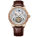 Cumpara ieftin Ceas barbati, Tevise, Mecanic Automatic, Elegant, Analog, Business, Curea din piele naturala