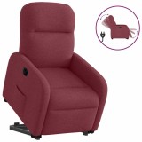 Cumpara ieftin Fotoliu electric rabatabil cu ridicare, rosu vin, textil