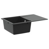 vidaXL Chiuvetă Negru 670 x 460 mm Granit 42028408