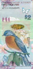 Bancnota Bermuda 2 Dolari 2009 - P57b UNC (bancnota hibrid) foto