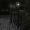 VidaXL Lămpi de podea de exterior 3 buc. negru 110 cm oțel inoxidabil 4006364