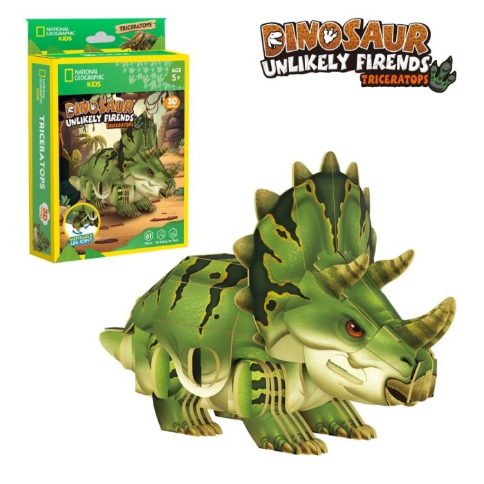 Cubic Fun - National Geographic Dinozauri Puzzle 3D Triceratops 61 piese