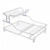 Suport vase bucatarie aluminiu, cu scurgator si compartimente, 60x35x27 cm