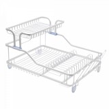Suport de bucatarie pentru vase cu scurgator, compartimentat, 60x35x27cm