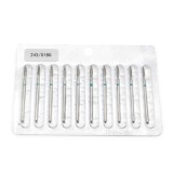 Set de 5 unități: Capăt de freză de diamant pentru cuticule, flacără, br&acirc;u verde, 243/018G