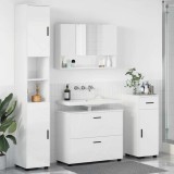 VidaXL Set de mobilier pentru baie cu sertar 4 pcs Alb foarte lucios 3393057