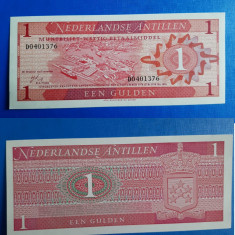 bancnotă _ Antilele Olandeze _ 1 gulden _ 1970 _ stare : UNC